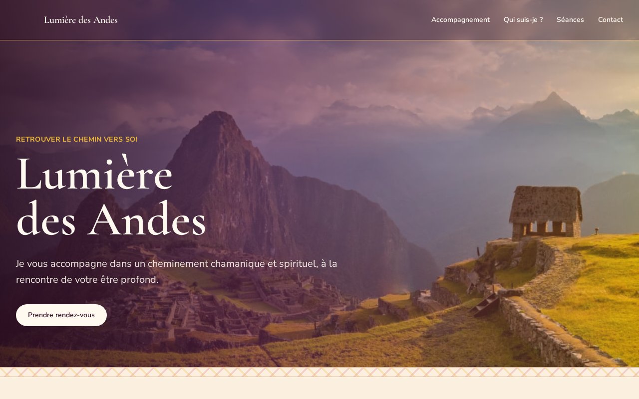 Aperçu du site Lumière des Andes